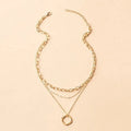 Multilayer Pendant Necklace on Neck Chain Women Crystal Zircon Heart Star Charm Layered Necklace Vintage Female Neck Jewelry Hot