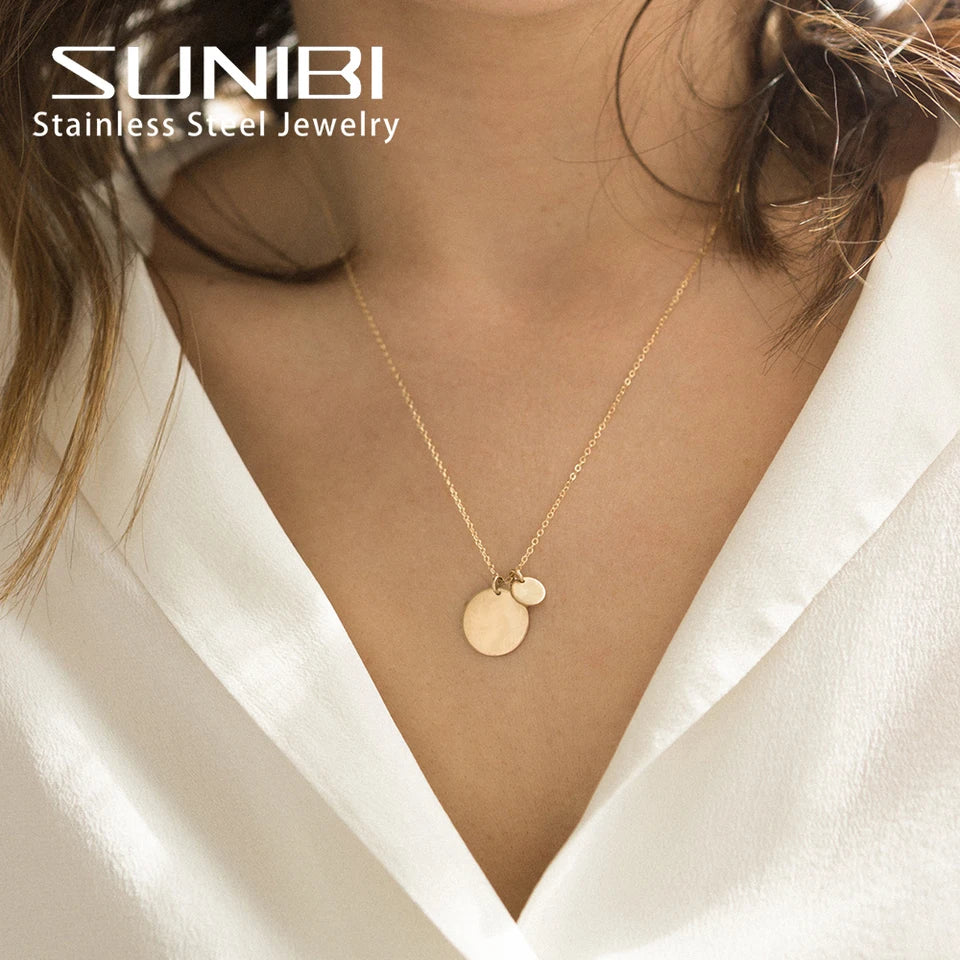 SUNIBI Stainless Steel Necklace on Neck Women's Jewelry Fashion Accessories for Girls Clothing Aesthetic Gifts Necklace 2022
