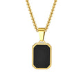 Simple Geometric Pendant Necklaces for Men Women Rectangle Stainless Steel Jewelry Cadenas Para Hombre Collares Para Mujer